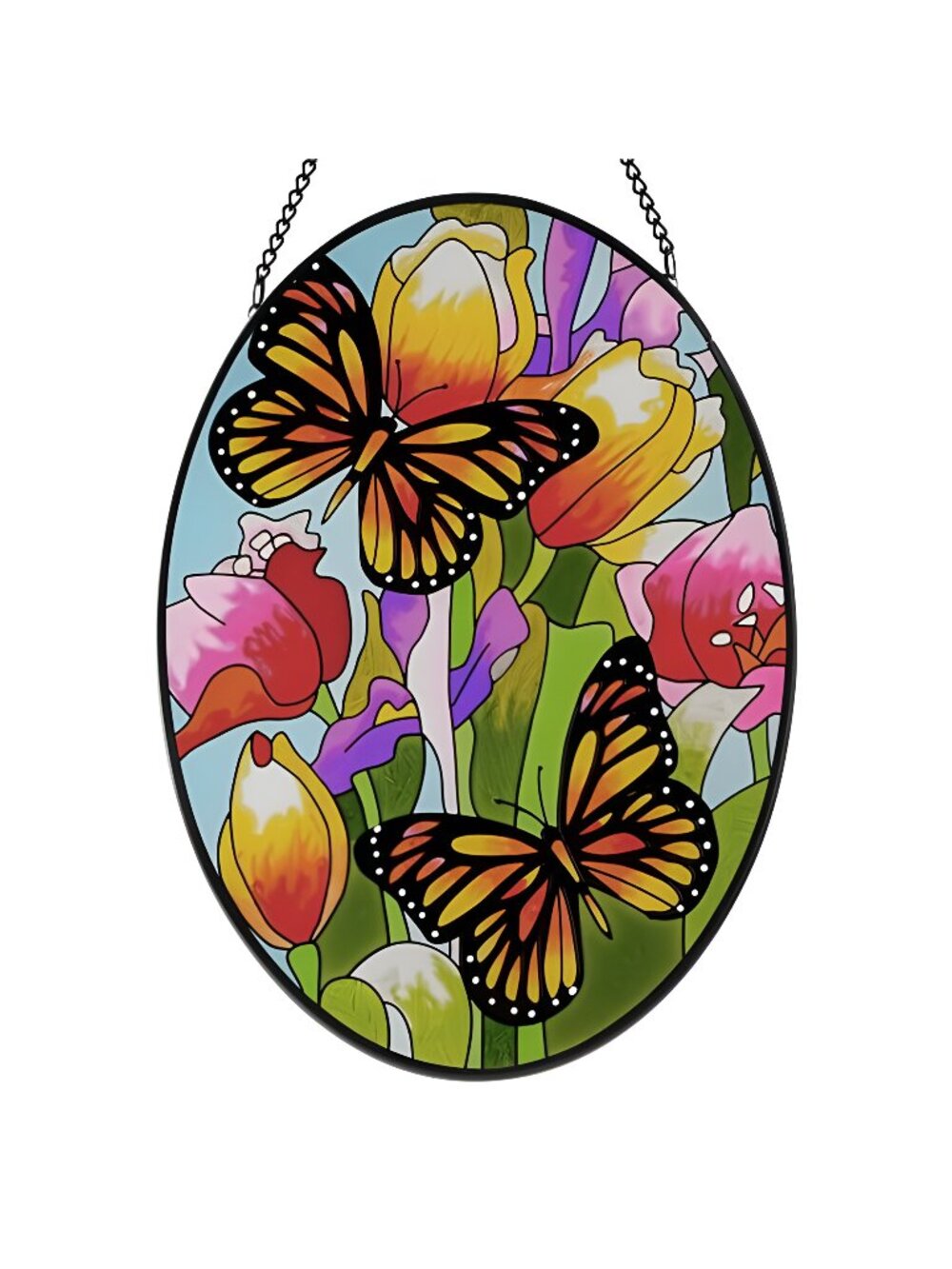 Stained Glass Window Hangings Decor Hand-Painted Pendant Suncatcher Panel